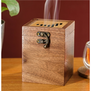 Boîte à encens en bois de luxe avec loquet en laiton antique, brûleur de Bakhoor Oud Arabe, support décoratif pour la maison, ensemble Mubkhar en bois - Product Image 1