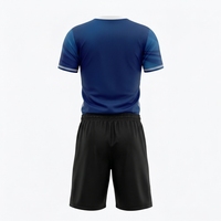 Jersey Atletik dengan Celana Pendek Senada, Bahan Bernapas, Cocok untuk Latihan Sepak Bola, Pertandingan, Seragam Sepak Bola Premium