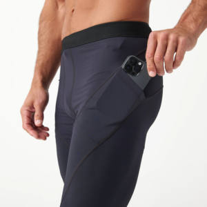 Leggings de compression pour hommes sur mesure, haute élasticité, antibactériens, respirants, séchage rapide, taille élastique, pour le basketball et la course à pied - Product Image 5
