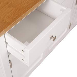 Aparador de Madera Maciza de Acacia y Roble Macizo en Color Marrón y Blanco - Product Image 6