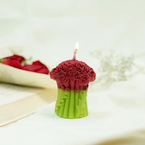 Bouquet de roses artisanal, bougie Saint-Valentin, décoration florale romantique, cadeau pour elle, anniversaire de mariage, anniversaire et maison chaleureuse - Product Image 3