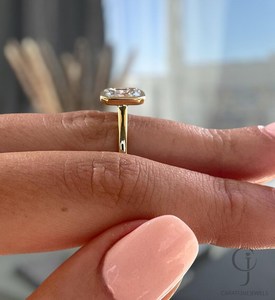 Gorgeous Radiant Cut Diamond Solitaire Ring For Unisex Lab Grown 3.03CT With 14K Solid Gold Engagement <b>Party</b> Gift For Girlfriend - Product Image 4