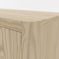 Buffet moderne à 4 portes en chêne massif PKP Soft Edge, design écologique, multifonctionnel, résistant à l'eau, installation facile