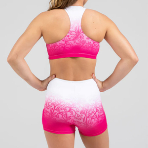 Ensemble soutien-gorge de sport respirant à maintien élevé pour femme, prix abordable, logo personnalisé sur le devant, en Spandex/Nylon, sans couture, pour le fitness, vente en gros OEM - Product Image 4