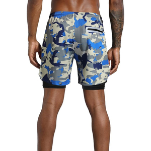 <b>Men</b> 2 In 1 Running <b>Shorts</b> <b>Compression</b> Liner Workout Gym <b>Shorts</b> With Phone Pocket High Quality OEM Bulk - Product Image 6