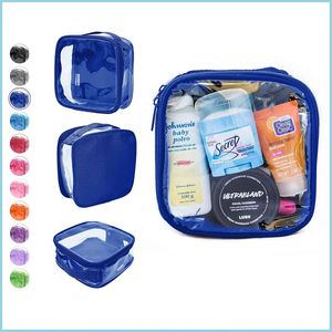 Borsa da viaggio trasparente approvata TSA 3-1-1 per articoli da toeletta, formato quart, custodia trasparente per liquidi, per sicurezza aeroportuale, riutilizzabile, sicura per il bagaglio a mano - Product Image 3
