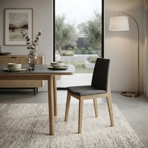 Teak Wood <b>Dining</b> <b>Chair</b> Fabric Upholstered Minimalist Design Hotel Use Luxury Seating Home Furniture Box Set - Product Image 4