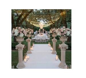 Conjunto de Urna Neoclásica y Pilar Acanalado de Lujo, Decoración de Pasillo de Fibra de Vidrio y Pedestal de Entrada, Pedestal Clásico Premium - Product Image 1