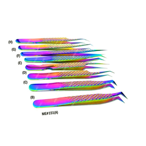 Extensiones de Pestañas de Visón Sintético Individuales de Marca Privada, Pinzas para Pestañas Curvas de Acero Inoxidable con Punta - Product Image 6