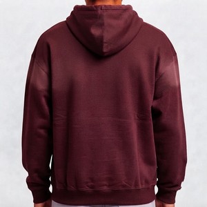 Sudadera con Capucha para Hombre, Estilo Vintage, Lavado, Oversize, de Algodón Grueso con Forro Polar, Bolsillo Canguro, Corte Relajado, Moda Urbana Casual - Product Image 5