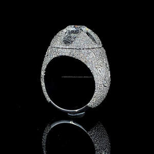 Anillos Estilo Iced Out con Corte Redondo, Anillo de Compromiso y Boda con Diamante Moissanite para Mujer, Plata de Ley 925, Joyería Hip Hop Unisex - Product Image 6