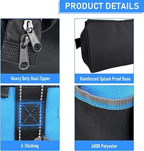 Blue <b>Tool</b> Belt With Multiple Pockets And Adjustable Straps For Men Work Gear - Product Image 3