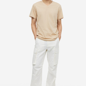 T-shirt pour homme à col à capuche, manches longues, formel, avec poche, motif uni, en polyester écologique, coupe classique - Product Image 2