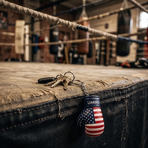 USA Flag Mini <b>Boxing</b> Glove Keychain Patriotic 4th July Custom Logo PU Leather Lace-Up Closure Gym <b>Gift</b> - Product Image 5