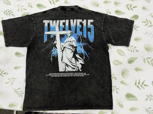 เสื้อยืดแขนสั้นคอกลมทรงปกติสำหรับผู้ชาย สไตล์สตรีท ผ้าฝ้าย 100% ระบายอากาศได้ดี เป็นมิตรกับสิ่งแวดล้อม รับผลิตแบบ OEM - Product Image 4