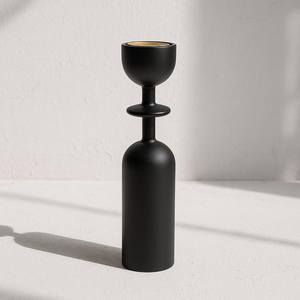 Juego de cuatro portavelas decorativos negros para centro de mesa y decoración de baño estilo spa para un ambiente relajante - Product Image 1