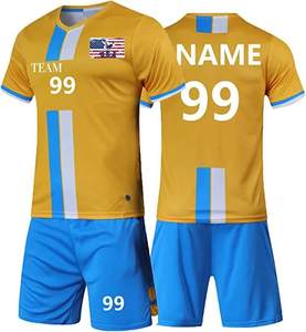 ชุดเสื้อเจอร์ซีย์ทีมฟุตบอลสีฟ้าเสื้อกีฬาแห้งเร็วพิมพ์โลโก้ได้ตามต้องการ - Product Image 2