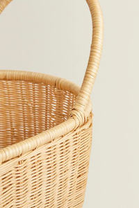 Coffre de rangement en rotin naturel pour enfants, panier de rangement coloré avec couvercle. - Product Image 5