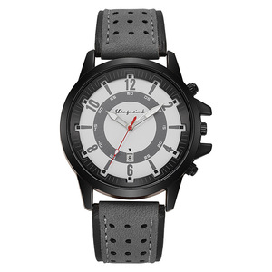 Men's Quartz Alloy case Leather Strap Pointer Dial 10mm Thick Simple and Fashionable Perpetual Calendar Watch - Product Image 6