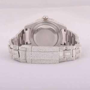 Luxury Fully Iced Moissanite <b>Automatic</b> Watch Stainless Steel Multicolor Dial Sapphire Waterproof Wrist Watch Supplier - Product Image 2
