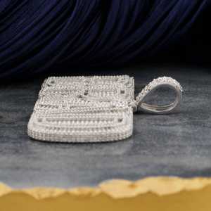 จี้เพชรโมอิสซาไนต์แบบกำหนดชื่อได้ สร้อยคอเงินแท้ 925 ชุบทองคำขาว เครื่องประดับฮิปฮอป - Product Image 2