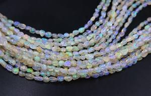 Perles d'opale éthiopienne naturelle multi-feu, opale de forme ronde lisse, environ. 8x3MM à 3MM, longueur de 16 pouces - Product Image 3