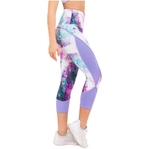 Leggings Cortos de Cintura Alta con Estampado Geométrico para Mujer, Deportivos, Elásticos, Transpirables, de Secado Rápido, para Yoga, Fitness y Ropa Deportiva - Product Image 5