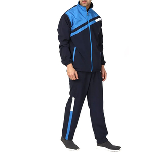 Ensemble de survêtement pour homme à faible MOQ, manches longues, fermeture éclair, design rayé, tenue sportive décontractée, matière polyester respirante - Product Image 5
