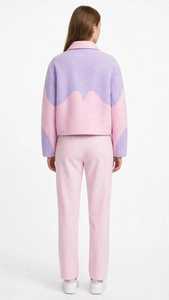 Abrigo de Lana Grueso para Mujer Oneten Apparel, con Bloques de Color, Cuello Vuelto y Botones Florales, Chaqueta Casual de Invierno - Product Image 5