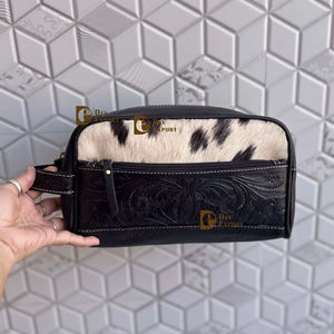 Nouveau luxe grande capacité usiné à la main en cuir fermeture à glissière poignée souple pour organisateur femmes voyage cosmétique maquillage sac - Product Image 1