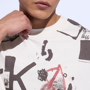 เสื้อยืดโอเวอร์ไซส์ผู้ชาย ผ้าฝ้าย แขนสั้น ลายเพ้นท์มือ สไตล์สตรีท คอกลม ระบายอากาศได้ดี ทรงพอดีตัว - Product Image 6