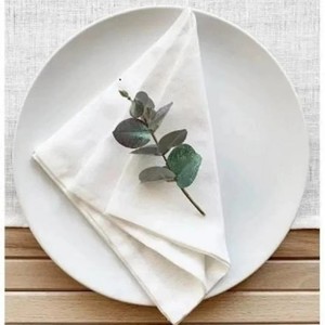 Serviettes carrées en coton imprimées à la main au tampon, 16x16 pouces, logo personnalisé pour les faveurs de mariage, la décoration de table à la maison ou à l'hôtel - Écologiques - Product Image 3