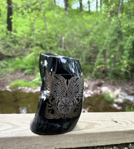 Viking traditionnel poli corne de buffle Tankard artisanat naturel bière vin hydromel Ale tasse thé décoration Stein corne Tankard - Product Image 2