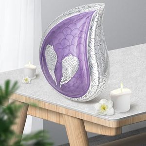 Traditional Aluminum Tear Drop Funeral <b>Keepsake</b> Urn <b>Memorial</b> Ash Container Crafted With Decorative Smooth Finish - Product Image 5