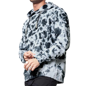 Sweat à capuche uni en coton 100% pour homme, délavé à l'acide, grande taille, poids lourd, service OEM, effet soleil délavé - Product Image 1