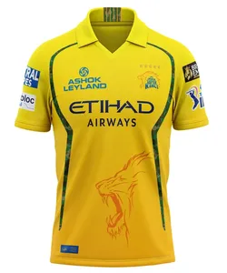 Maillot de cricket CSK IPL 2026 personnalisé en polyester, T-shirt de sport respirant à séchage rapide, tenue d'été pour fans RCB - Product Image 1