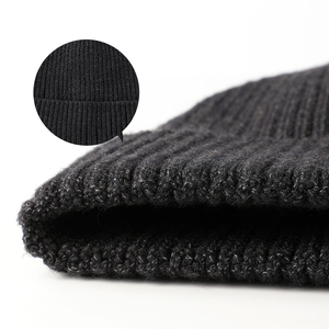 Custom Plain Beanie Hat Men Heavy Ribbed Acrylic <b>Yarn</b> Folded Cuff Solid Warm Daily Skullcap Covers Pack - Product Image 5