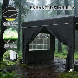 Tenda Nera Portatile per Riparo dalla Pioggia, Tettoia per Auto, Copertura Parasole - Product Image 4