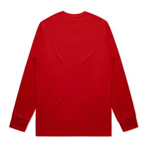 T-shirt à manches longues pour homme, streetwear uni, en coton peigné 100% premium, poids lourd, col rond à revers, manches longues - Product Image 6