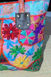 Bolso bordado de retales de algodón reciclado, bolso de hombro para mujer - Product Image 5