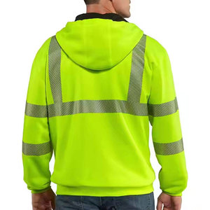 Men's High Visibility Class 3 Waterproof Polyester Rip-Stop Work Jacket Reflective <b>Strips</b> Zipper Closure CE Certified Needle - Product Image 1
