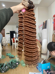 100% Extensions de cheveux humains Styles de vagues naturelles profondes à la mode Couleurs foncées Nouvelle technologie à double trame Aucune trame de peau requise #2 - Product Image 4