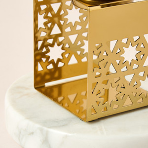 Quemador de Incienso de Latón Dorado con Recortes Geométricos para Aromaterapia - Product Image 3