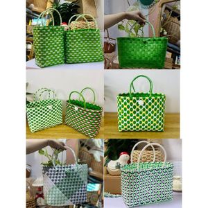 BEST SELLER Waterproof Woven Plastic Tote <b>Bag</b> Lightweight Durable Everyday Handbag For Summer Vacation - Product Image 6