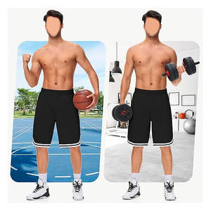 Pantalones cortos de baloncesto con bolsillos con cremallera, pantalones cortos deportivos de malla ligera de secado rápido, pantalones cortos deportivos transpirables para entrenamiento, correr, gimnasio - Product Image 5