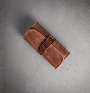 Vintage Leather <b>Toiletry</b> Bag Men Travel Dopp Kit Shaving Organizer Cosmetic <b>Storage</b> Wash Bag LTB-0102 - Product Image 3