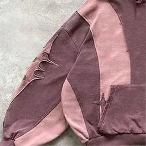 Sweat à capuche vintage délavé à l'acide, 100 % coton molletonné, éco-responsable, haute qualité, avec broderie appliquée et patchs personnalisés, style streetwear printanier - Product Image 2