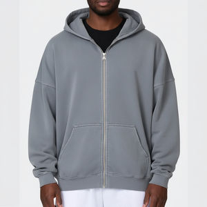 Sweat à capuche streetwear de luxe personnalisé avec logo brodé 2026, en molleton vintage délavé, coupe oversize, 100 % coton - Product Image 5