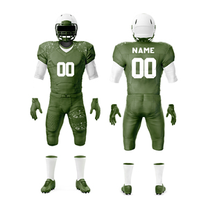 Ensemble d'uniformes de football américain personnalisés pour hommes, manches courtes, col en V, 100% polyester, respirant, style ajusté, toutes saisons - Product Image 5