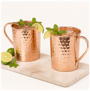 Mug Moscow Mule en cuivre pur martelé fait main avec poignée en laiton massif pour cocktails, bière et articles de bar – Vente en gros - Product Image 2